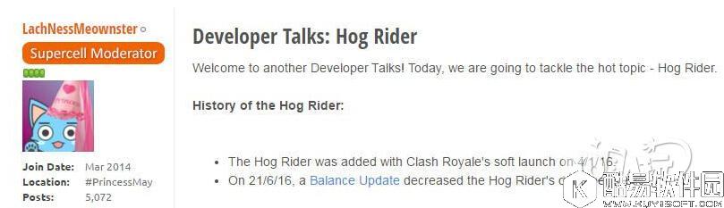 皇室战争开发团队话题 野猪骑士不会被削弱