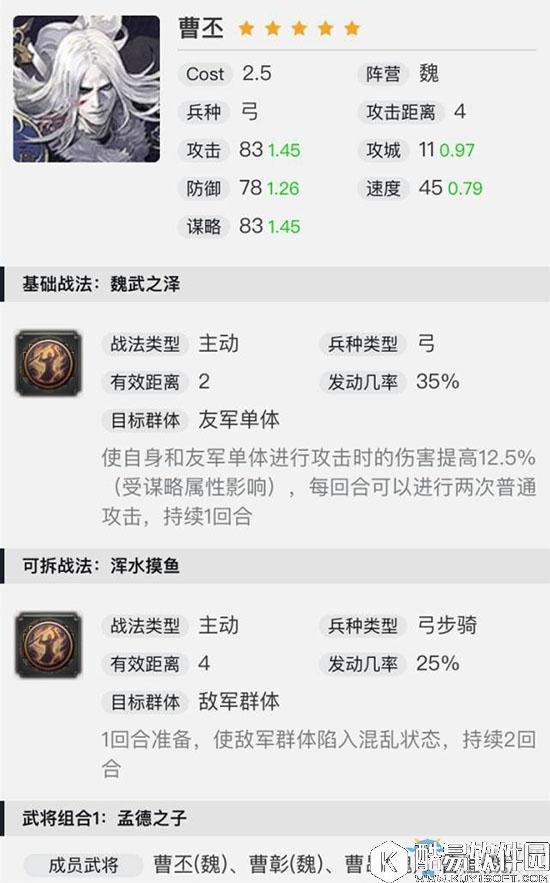 率土之滨五星武将曹丕解析