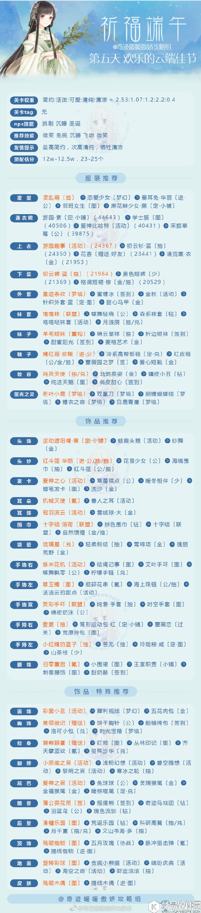 奇迹暖暖欢乐的云端佳节高分搭配