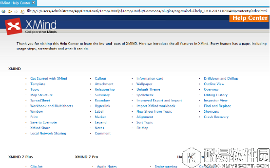 看看XMind 7帮助中心有哪些不同