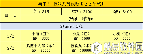fgo天魔御伽草子鬼岛剧情副本配置一览