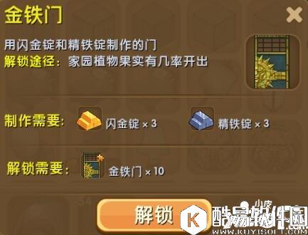 迷你世界金铁门怎么解锁 金铁门合成表详情