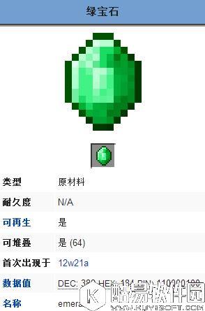 我的世界绿宝石属性介绍 绿宝石有什么用