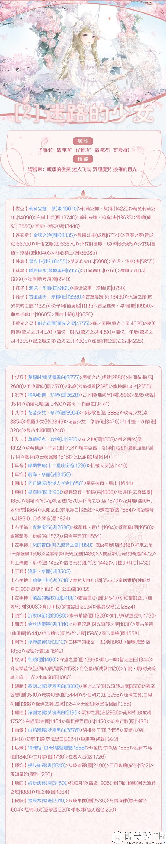 奇迹暖暖梦恋奇迹第五期攻略 第二关迷路的少女高分搭配